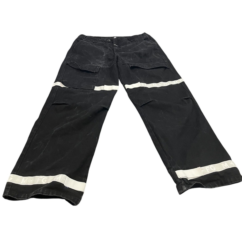Vintage 90s Marithe Francois Girbaud Mens 40 Baggy Wide Leg Strap Jeans Black